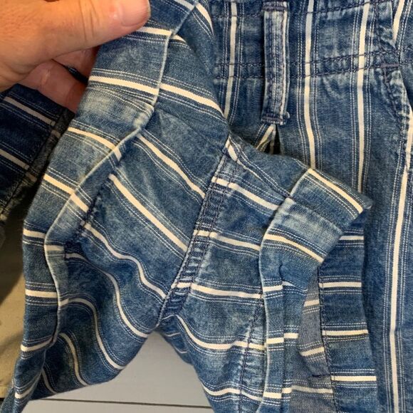 American Eagle Blue Striped Women's high waisted Shorts size 6 beach coastal - Picture 5 of 11